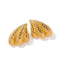Boucle d'oreille de gaujon en acier inoxydable, Acier inoxydable 304, bijoux de mode & pour femme, doré, 30x22.80mm, Vendu par paire