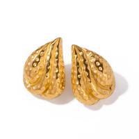 Boucle d'oreille de gaujon en acier inoxydable, Acier inoxydable 304, bijoux de mode & pour femme, doré, 24.10x17.70mm, Vendu par paire