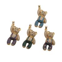 Cubic Zirconia Micro Pave Brass Pendant Bear fashion jewelry & Unisex & micro pave cubic zirconia nickel lead & cadmium free Approx 3.5mm Sold By PC