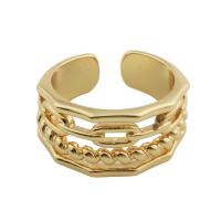 Ring Finger mosiądz, Platerowane w kolorze złota, biżuteria moda & dla obu płci, złoty, bez zawartości niklu, ołowiu i kadmu, inner diameter 18mm, sprzedane przez PC