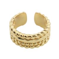 Ring Finger mosiądz, Platerowane w kolorze złota, biżuteria moda & dla obu płci, złoty, bez zawartości niklu, ołowiu i kadmu, inner diameter 18.5mm, sprzedane przez PC