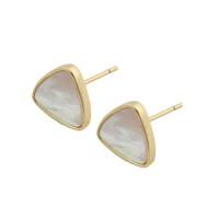 Brass Stud Earring, with Shell, gold color plated, fashion jewelry & for woman, golden, nickel, lead & cadmium free, 11.50x10mm, Sold By Pair