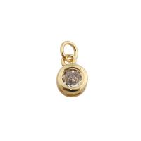 Cubic Zirconia Micro Pave bronze Pingente, cobre, cromado de cor dourada, joias de moda & micro pavimento em zircônia cúbica & para mulher, dourado, níquel, chumbo e cádmio livre, 9.50x7mm, Buraco:Aprox 3.5mm, vendido por PC