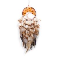 Fashion Dream Catcher, Feather, with Cotton Thread & leather cord & Plastic & Iron, handmade, for home and office, mixed colors, 680mm, Sold By PC
