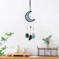 Fashion Dream Catcher leather cord with Natural Gravel & Agate & Crystal & Brass & Iron Moon handmade for home and office mixed colors 480mm Sold By PC