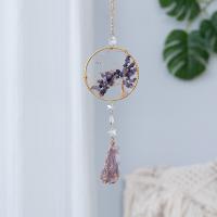 Hanging Ornaments Brass with Amethyst & Iron Tree handmade for home and office mixed colors 350mm Sold By PC