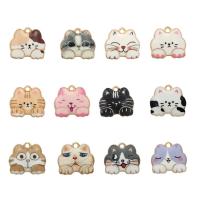 Tibetan Style Enamel Pendants, Cat, plated, DIY & different designs for choice, more colors for choice, 18x16mm, Sold By PC