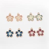 Tibetan Style Enamel Pendants, Flower, plated, DIY, more colors for choice, 17x20mm, Sold By PC
