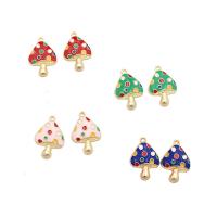 Tibetan Style Enamel Pendants, mushroom, gold color plated, DIY, more colors for choice, 15x23mm, Sold By PC