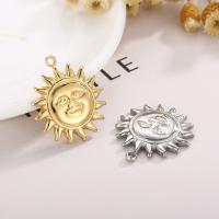 Stainless Steel Pendants 304 Stainless Steel Sun plated DIY 20mm Sold By PC