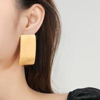 Tibetan Style Stud Earring, Rectangle, plated, for woman, more colors for choice, 25x45mm, Sold By Pair