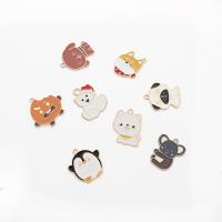 Zinc Alloy Enamel Pendants Animal gold color plated DIY Sold By PC