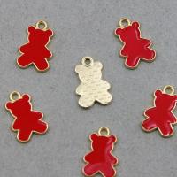 Tibetan Style Enamel Pendants, Bear, plated, DIY, more colors for choice, nickel, lead & cadmium free, 11x16x2mm, Approx 100PCs/Bag, Sold By Bag