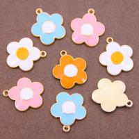 Tibetan Style Enamel Pendants, Flower, plated, DIY, more colors for choice, nickel, lead & cadmium free, 19x22x3mm, Approx 100PCs/Bag, Sold By Bag