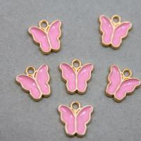 Tibetan Style Enamel Pendants, Butterfly, plated, DIY, more colors for choice, nickel, lead & cadmium free, 15x15x2mm, Approx 100PCs/Bag, Sold By Bag