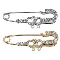 Zinc Alloy Brooches Heart plated fashion jewelry & with rhinestone nickel lead & cadmium free Approx Sold By Bag