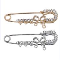 Zinc Alloy Brooches Bowknot plated fashion jewelry & with rhinestone nickel lead & cadmium free Approx Sold By Bag