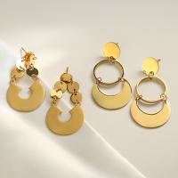 Titan Stahl Ohrring, Titanstahl, goldfarben plattiert, Modeschmuck & verschiedene Stile für Wahl & für Frau, frei von Nickel, Blei & Kadmium, verkauft von Paar