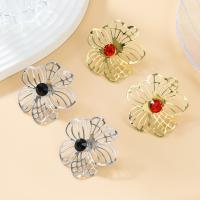 Zinc Alloy Stud Earring with acrylic rhinestone Flower fashion jewelry & for woman nickel lead & cadmium free Sold By Pair