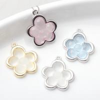 Resin Tibetan Style Pendants, with Resin, Flower, plated, DIY, more colors for choice, 20PCs/Lot, Sold By Lot