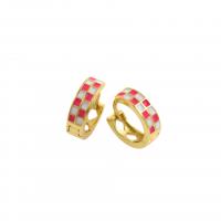 Cubic Zirconia Micro Pave Brass Earring plated micro pave cubic zirconia & for woman & enamel Sold By Pair