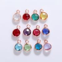 Brass Jewelry Pendants, Glass, with Brass, DIY, more colors for choice, 10PCs/Bag, Sold By Bag