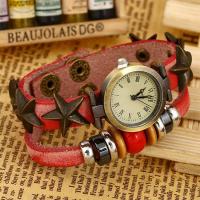 Unisex Wrist Watch, Full Grain Cowhide Leather, with Alloy, fashion jewelry & retractable & different styles for choice, nickel, lead & cadmium free, 210x18mm, Sold By PC