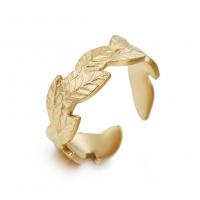 Partículas de aço Cuff Ring Finger, 18K banhado a ouro, Vario tipos a sua escolha & para mulher, tamanho:6-8, vendido por PC