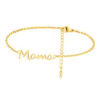 304 Stainless Steel Bracelet Alphabet Letter plated Mother Day Jewelry & for woman Length Approx 6 Inch Sold By PC