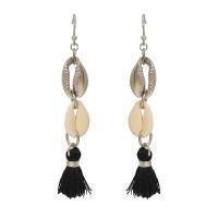 Zinc Alloy Drop Earring with Polyester Cord & Resin plated folk style & for woman earring length 45-80mm Sold By Pair
