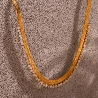 Edelstahl Schmuck Halskette, 316 L Edelstahl, mit Verlängerungskettchen von 5cm, 18K vergoldet, Modeschmuck & Micro pave Zirkonia & für Frau, keine, Länge ca. 40 cm, verkauft von PC