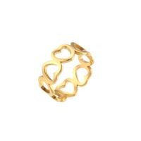 Stainless Steel Finger Ring 304 Stainless Steel 18K gold plated fashion jewelry & for woman & hollow golden Sold By PC
