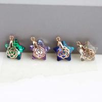Crystal Pendants with Brass Star gold color plated DIY Approx 1.3mm Sold By PC
