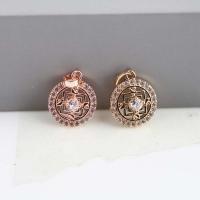 Crystal Pendants with Brass Flat Round plated DIY & hollow Approx 3mm Sold By PC