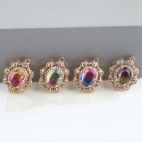 Crystal Pendants with Brass gold color plated DIY Approx 1.1mm Sold By PC