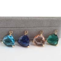 Crystal Pendants with Brass gold color plated DIY Approx 2mm Sold By PC