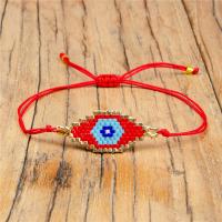 Evil Eye Jewelry Bracelet Seedbead with Knot Cord Adjustable & fashion jewelry & for woman Length Approx 28 cm Sold By PC