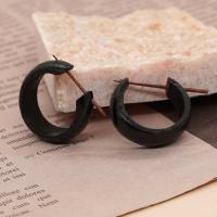 Wood Earring Donut fashion jewelry & for woman black Sold By Pair