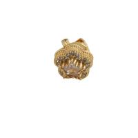 Cyrkonia mikro Brukuje Mosiądz Kolczyk, Platerowane w kolorze złota, biżuteria moda & mikro utorować cyrkonia & dla kobiety, złoty, bez zawartości niklu, ołowiu i kadmu, 11x11mm, sprzedane przez para