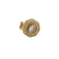 Cubic Zirconia Micro Pave Brass Earring, gold color plated, fashion jewelry & micro pave cubic zirconia & for woman, golden, nickel, lead & cadmium free, 11x11mm, Sold By Pair