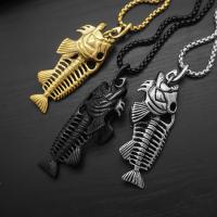 Stainless Steel Jewelry Necklace 304 Stainless Steel Fish Bone Vacuum Ion Plating fashion jewelry & for man Sold By PC