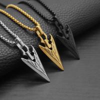 Stainless Steel Jewelry Necklace 304 Stainless Steel arrowhead Vacuum Ion Plating fashion jewelry & for man Sold By PC