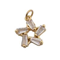 Cubic Zirconia Micro Pave Brass Pendant, Star, gold color plated, fashion jewelry & Unisex & micro pave cubic zirconia, golden, nickel, lead & cadmium free, 16.50x14.50mm, Hole:Approx 3mm, Sold By PC