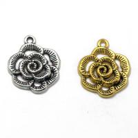 Tibetan Style Hollow Pendants, Rose, DIY, more colors for choice, nickel, lead & cadmium free, 24x20mm, Sold By PC