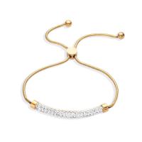 Stainless Steel Jewelry Bracelet 304 Stainless Steel Vacuum Ion Plating fashion jewelry & adjustable & for woman & with rhinestone Length Approx 18 cm Sold By PC