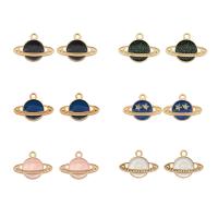 Tibetan Style Enamel Pendants, gold color plated, DIY, more colors for choice, 22x16mm, Sold By PC