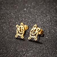 Stainless Steel Stud Earrings 304 Stainless Steel Dog plated fashion jewelry & for woman Sold By Bag