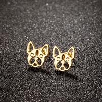Stainless Steel Stud Earrings 304 Stainless Steel Dog plated fashion jewelry & for woman Sold By Bag