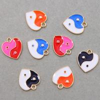 Tibetan Style Enamel Pendants, Heart, gold color plated, DIY, more colors for choice, 18x2x15mm, Approx 100PCs/Bag, Sold By Bag