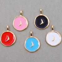 Tibetan Style Enamel Pendants, gold color plated, DIY, more colors for choice, 18x25mm, Approx 100PCs/Bag, Sold By Bag